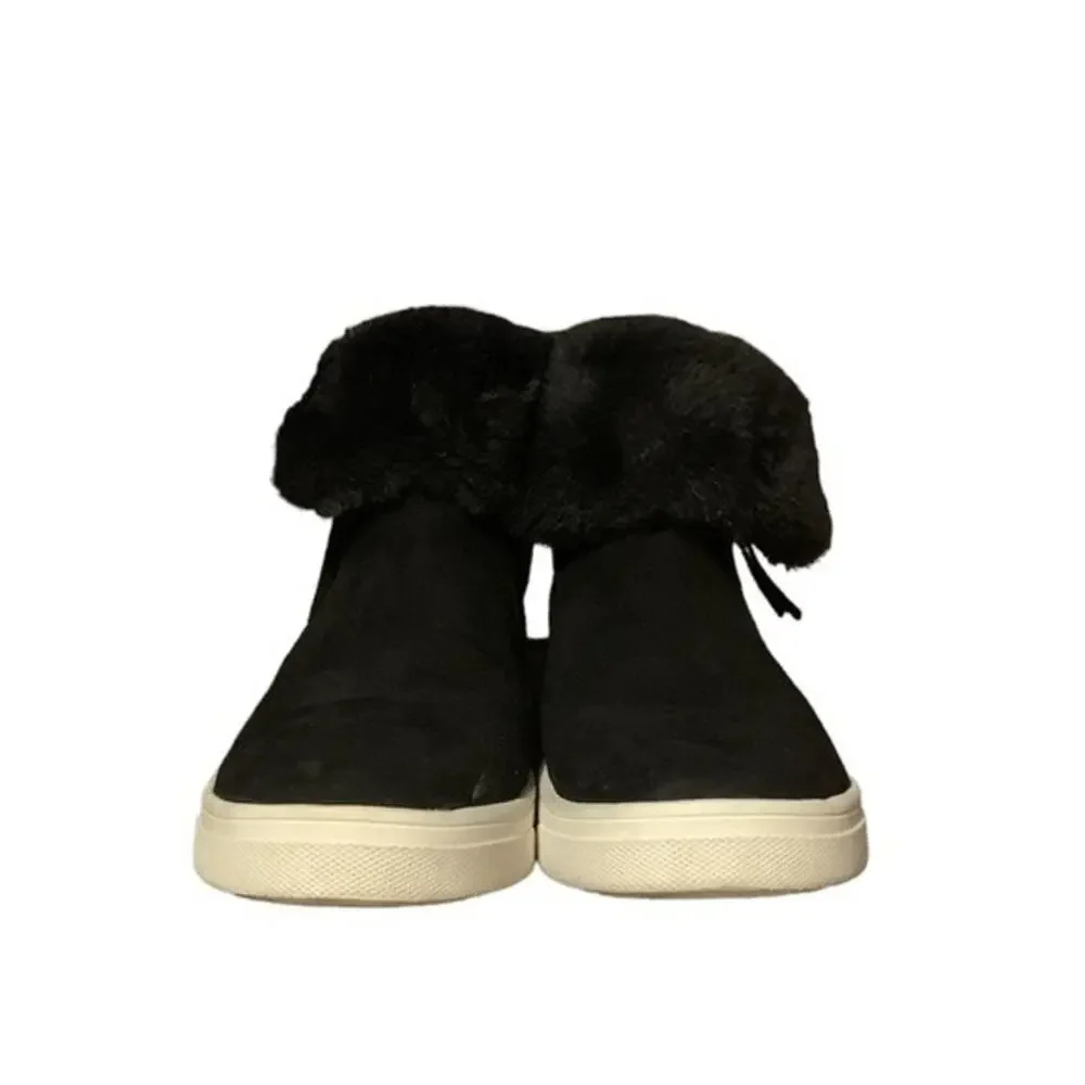 Steve‎ Madden Sneaker Bootie / Ankle Boot Faux Fur Black Size 5